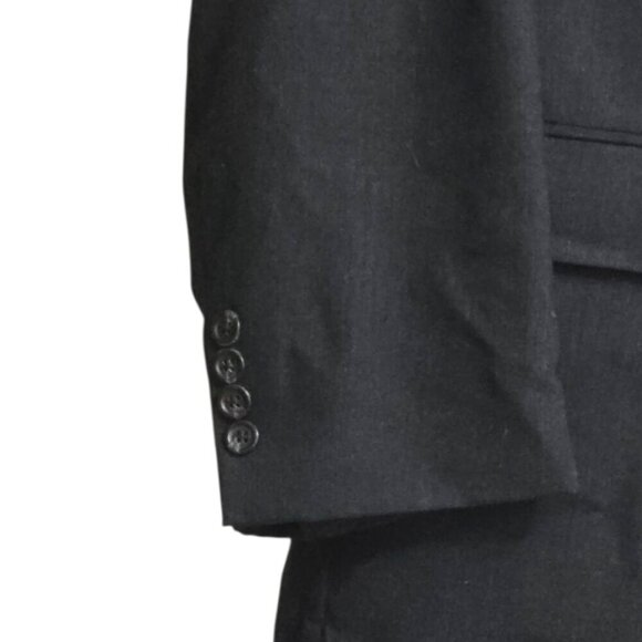 Chaps Ralph Lauren Vintage 90s Charcoal Gray Wool Single Breasted Blazer Sz 44R - Picture 5 of 14
